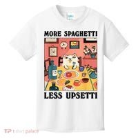 More Spaghetti Less Upsetti Cat Eating Spaghetti Kids T-Shirt thumb 0
