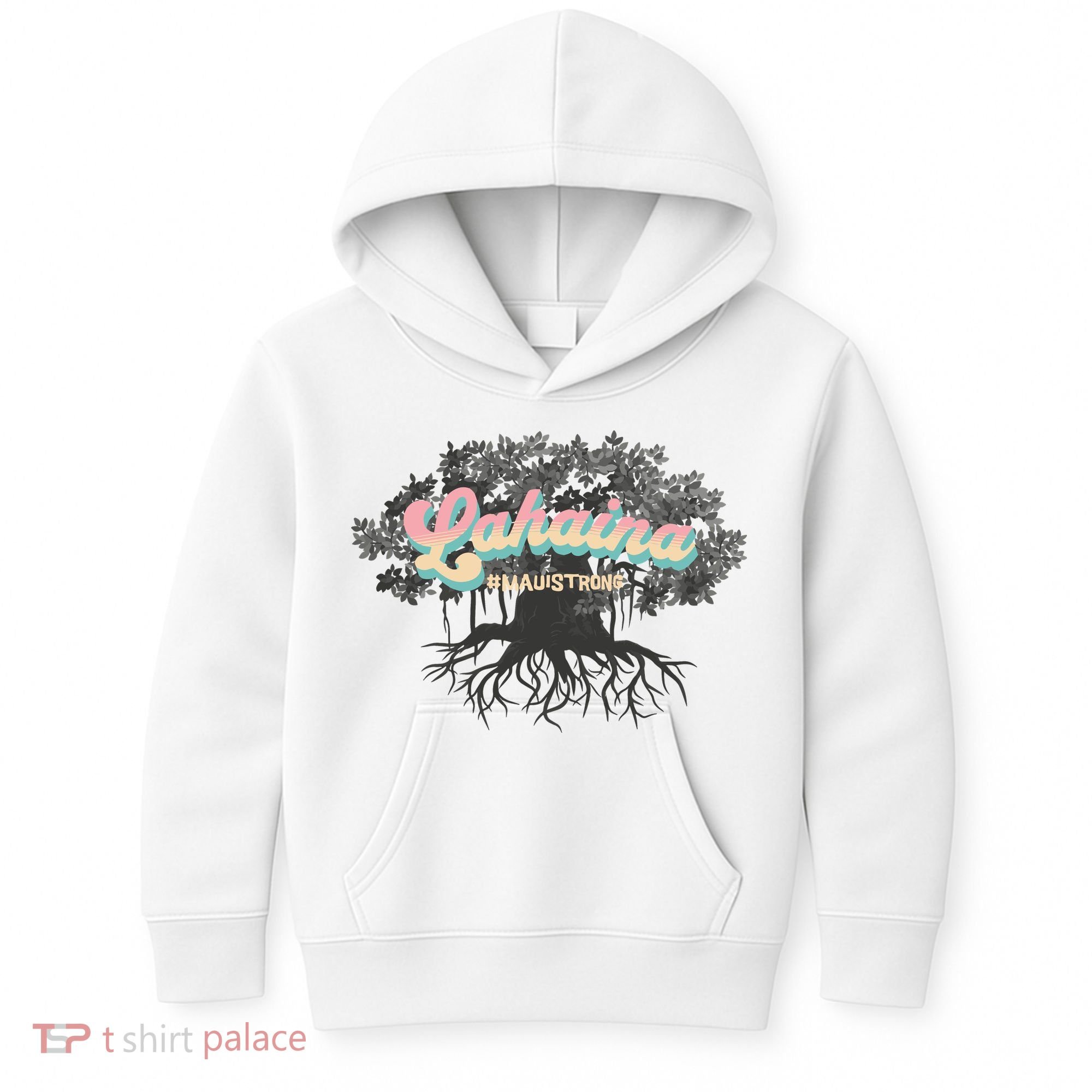 Maui Strong Lahaina Support Banyan Lahaina Hawaii Kids Hoodie