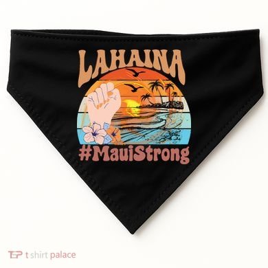 Maui Strong Lahaina Banyan Tree Maui Hawaii Shoreline USA-Made Doggie Bandana