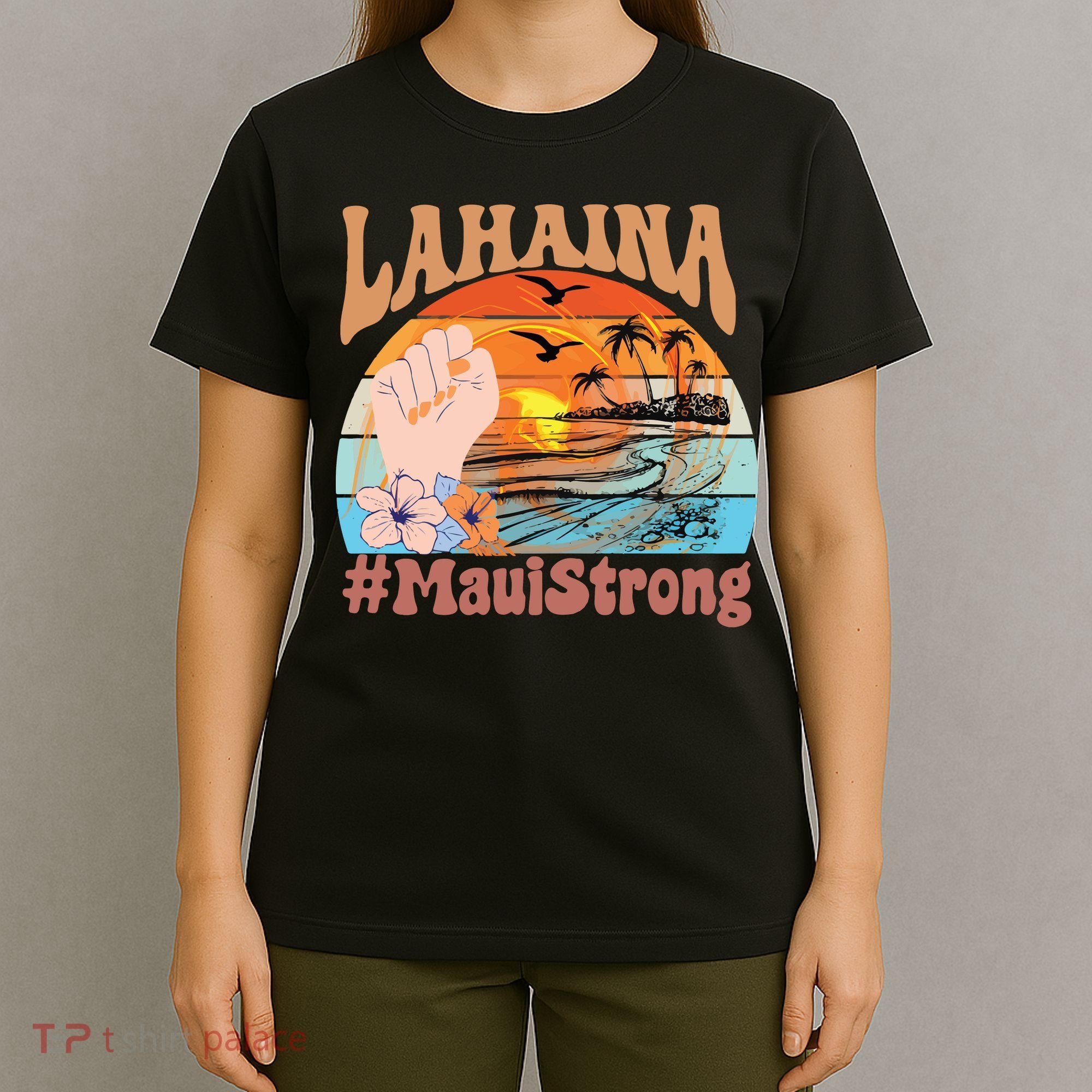 Maui Strong Lahaina Banyan Tree Maui Hawaii Shoreline T-Shirt