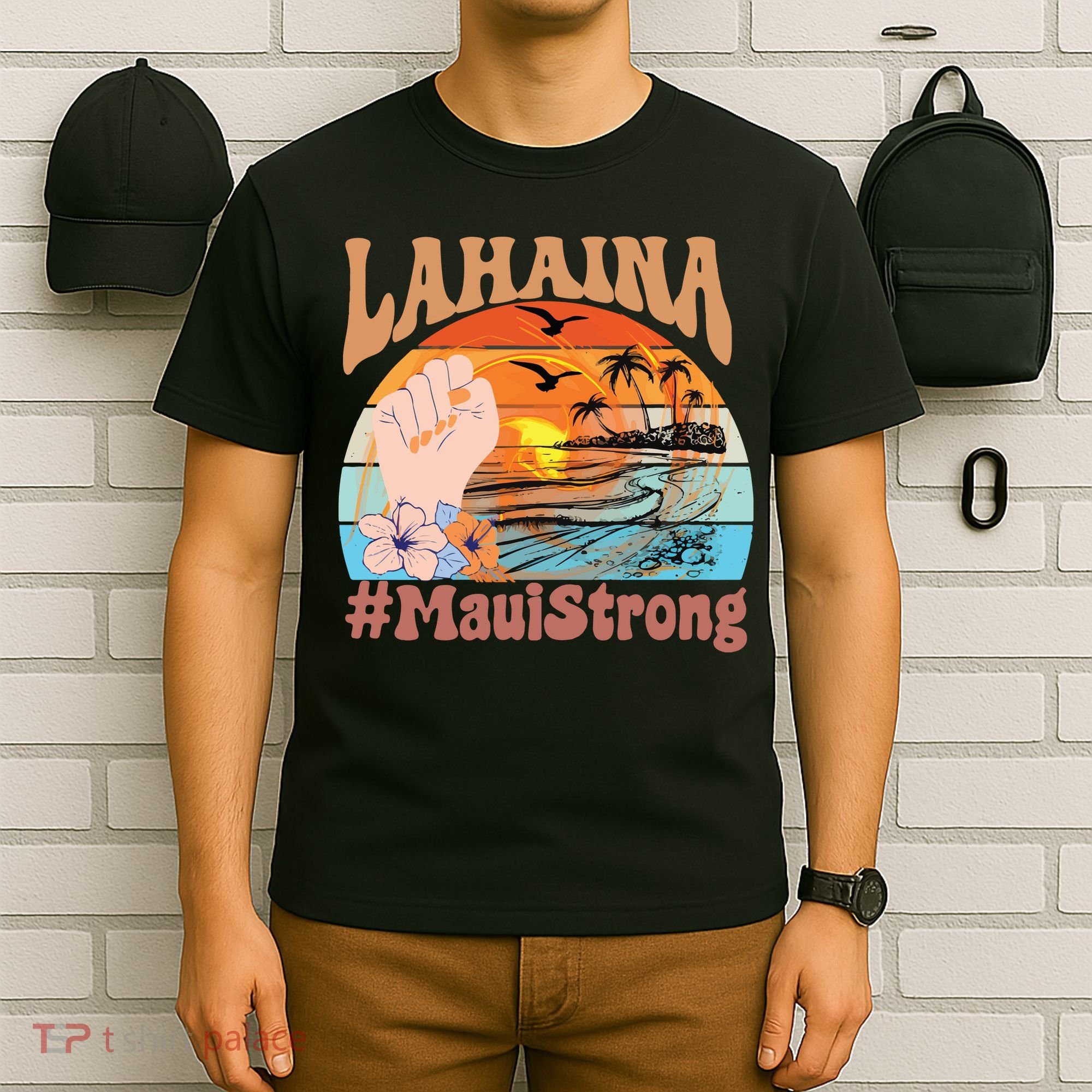 Maui Strong Lahaina Banyan Tree Maui Hawaii Shoreline T-Shirt