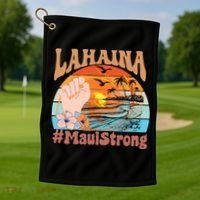 Maui Strong Lahaina Banyan Tree Maui Hawaii Shoreline Golf Towel thumb 1