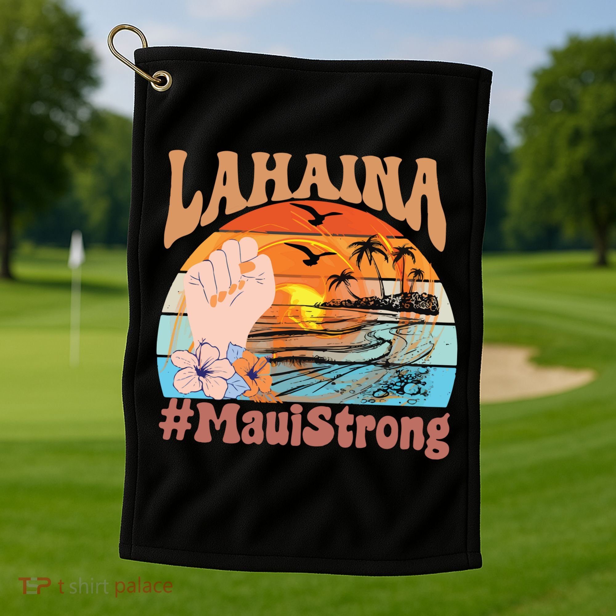 Maui Strong Lahaina Banyan Tree Maui Hawaii Shoreline Golf Towel