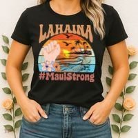 Maui Strong Lahaina Banyan Tree Maui Hawaii Shoreline Women's T-Shirt thumb 2