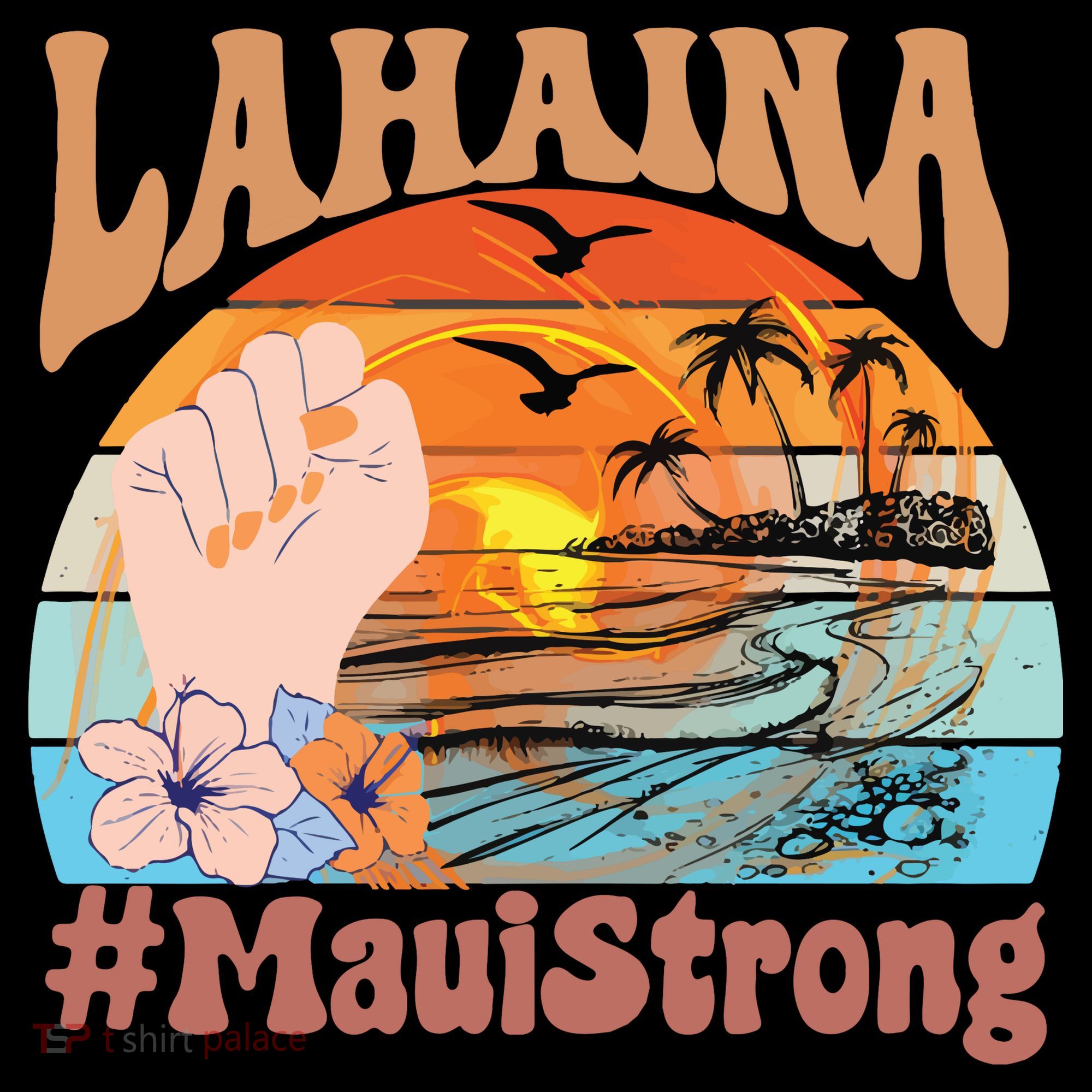 Maui Strong Lahaina Banyan Tree Maui Hawaii Shoreline Women's T-Shirt