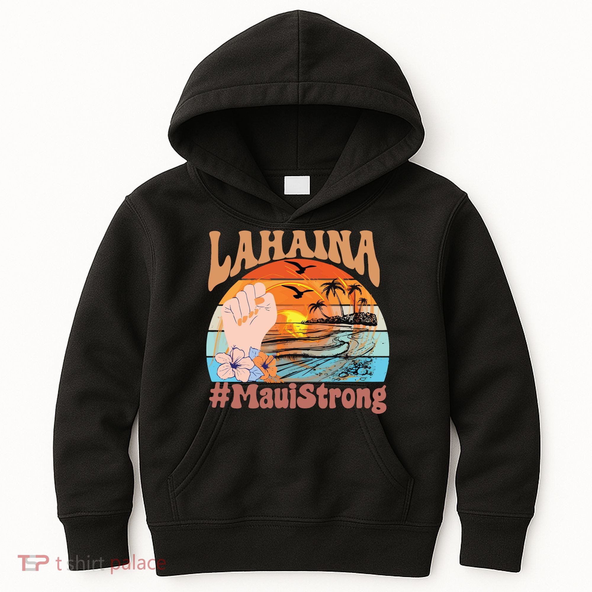 Maui Strong Lahaina Banyan Tree Maui Hawaii Shoreline Kids Hoodie