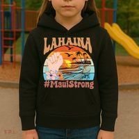 Maui Strong Lahaina Banyan Tree Maui Hawaii Shoreline Kids Hoodie thumb 3