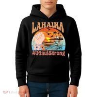 Maui Strong Lahaina Banyan Tree Maui Hawaii Shoreline Kids Hoodie thumb 4