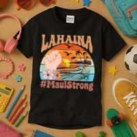 Maui Strong Lahaina Banyan Tree Maui Hawaii Shoreline Kids T-Shirt thumb 3