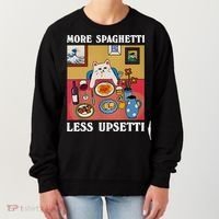 More Spaghetti Less Upsetti Funny Cute Cat Saying Quote Gift Women's Sweatshirt thumb 0