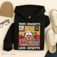 More Spaghetti Less Upsetti Funny Cute Cat Saying Quote Gift Hoodie thumb 4