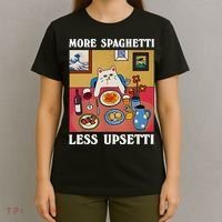 More Spaghetti Less Upsetti Funny Cute Cat Saying Quote Gift T-Shirt thumb 4