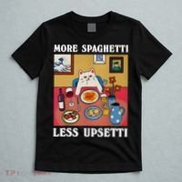 More Spaghetti Less Upsetti Funny Cute Cat Saying Quote Gift T-Shirt thumb 5