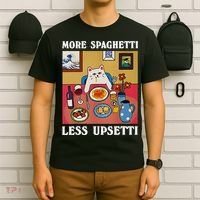 More Spaghetti Less Upsetti Funny Cute Cat Saying Quote Gift T-Shirt thumb 6