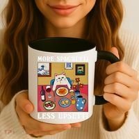 More Spaghetti Less Upsetti Funny Cute Cat Saying Quote Gift Coffee Mug thumb 3