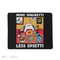More Spaghetti Less Upsetti Funny Cute Cat Saying Quote Gift Mousepad thumb 0