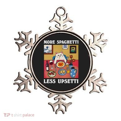 More Spaghetti Less Upsetti Funny Cute Cat Saying Quote Gift Ornament