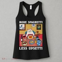 More Spaghetti Less Upsetti Funny Cute Cat Saying Quote Gift Women's Tank Top thumb 3