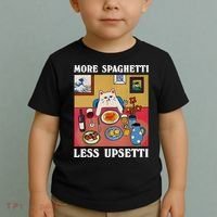 More Spaghetti Less Upsetti Funny Cute Cat Saying Quote Gift Toddler T-Shirt thumb 2