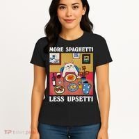 More Spaghetti Less Upsetti Funny Cute Cat Saying Quote Gift Women's T-Shirt thumb 4