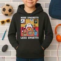 More Spaghetti Less Upsetti Funny Cute Cat Saying Quote Gift Kids Hoodie thumb 2