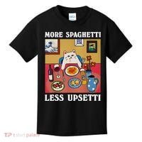 More Spaghetti Less Upsetti Funny Cute Cat Saying Quote Gift Kids T-Shirt thumb 0