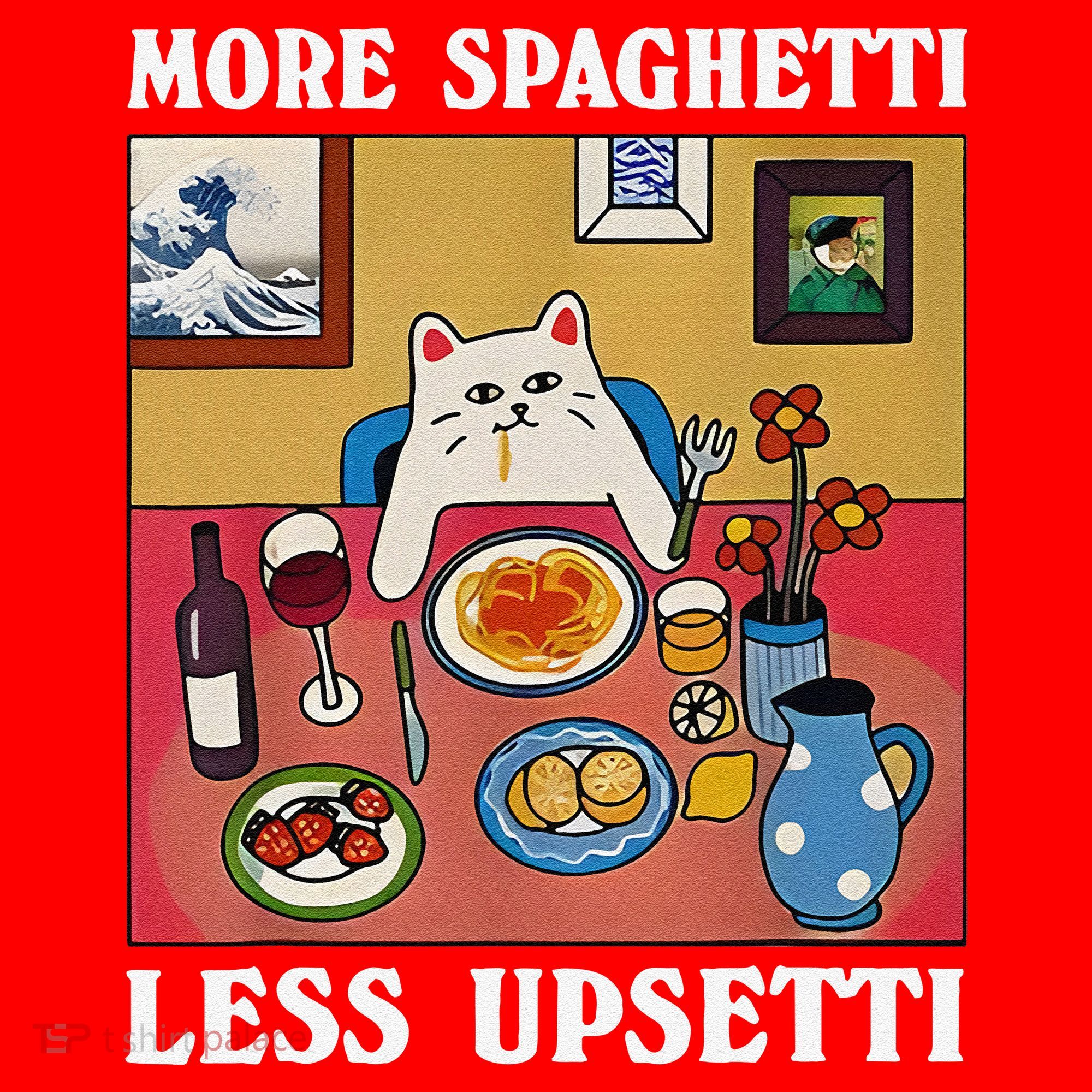 More Spaghetti Less Upsetti Funny Cute Cat Saying Quote Gift Santa Hat