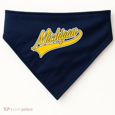 Michigan Script Logo USA-Made Doggie Bandana