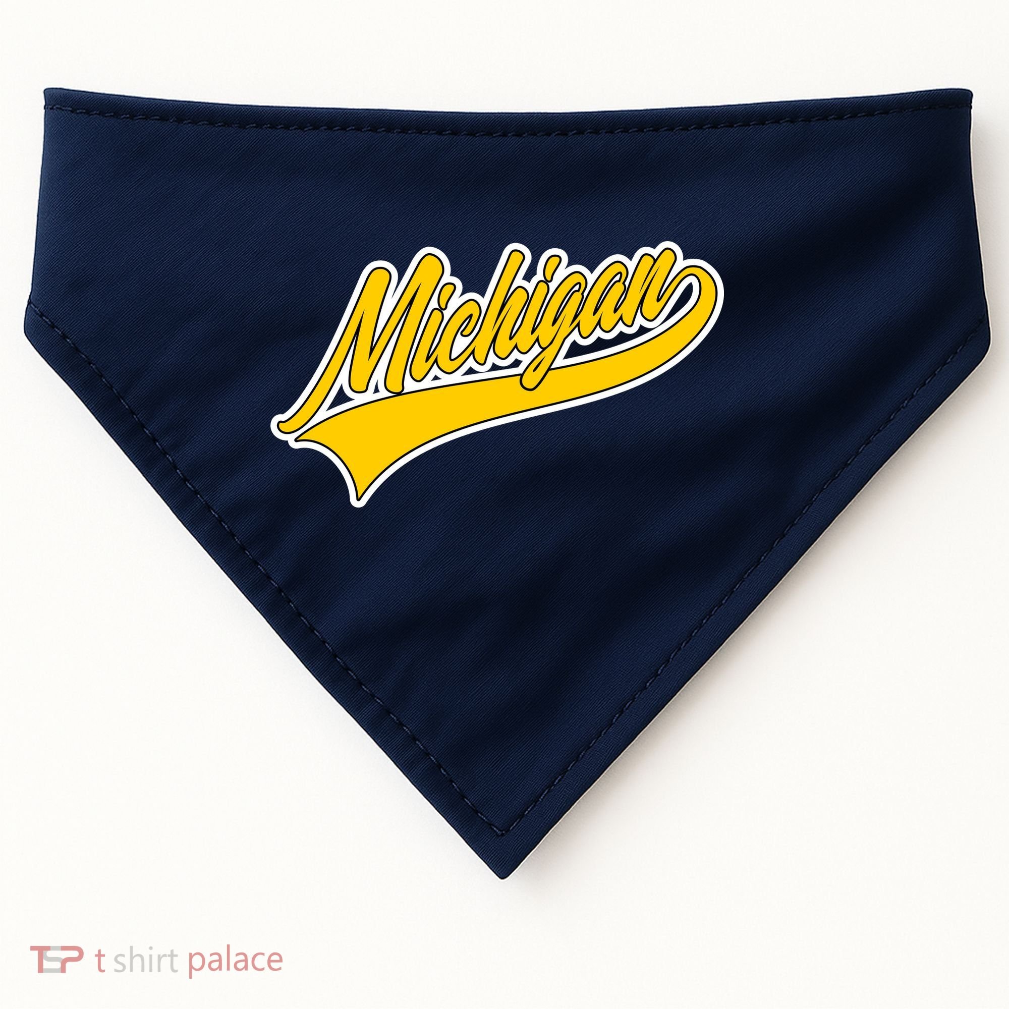 Michigan Script Logo USA-Made Doggie Bandana