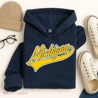 Michigan Script Logo Hoodie thumb 4