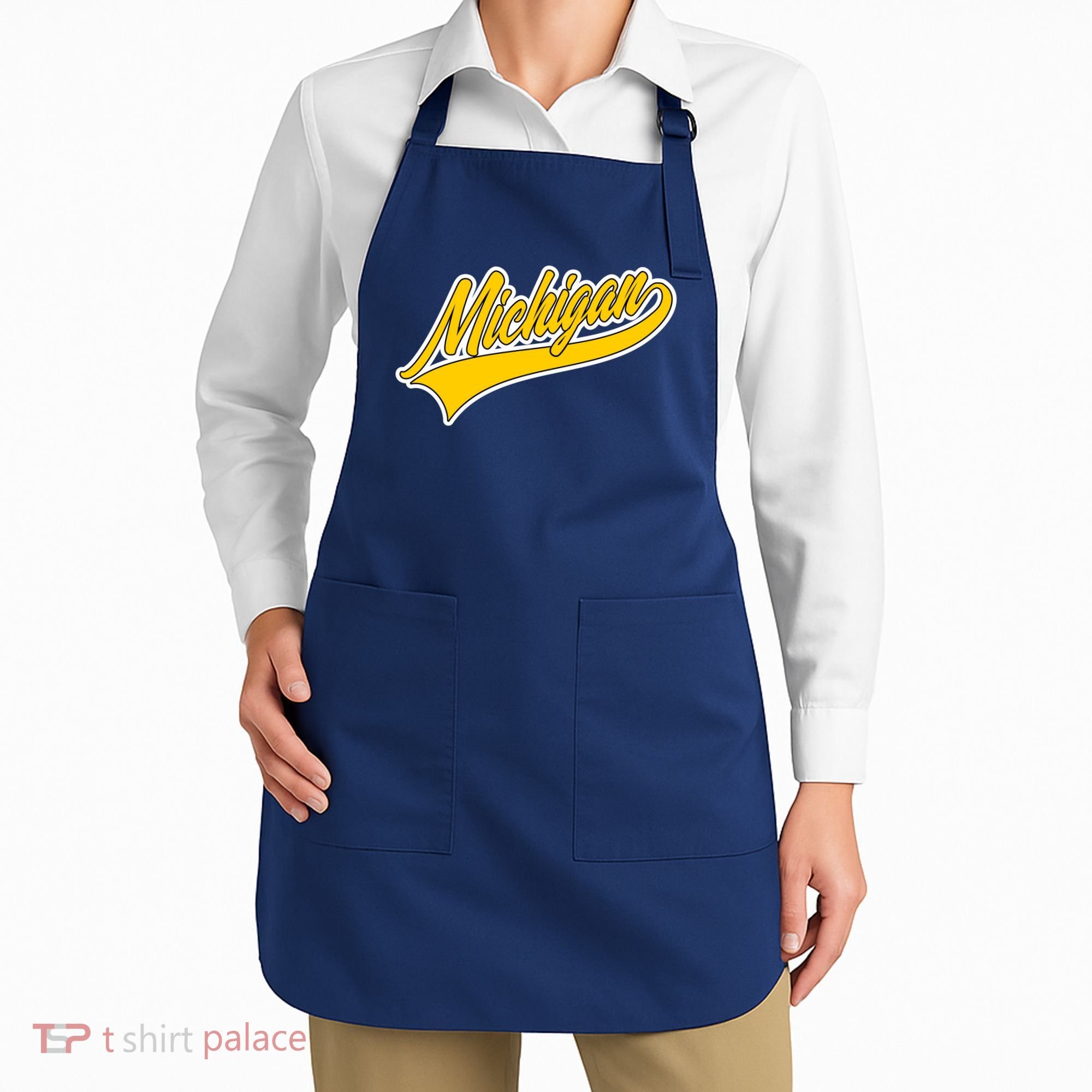Michigan Script Logo Apron