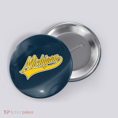 Michigan Script Logo Button