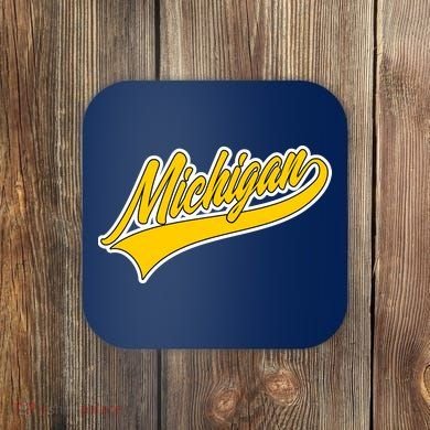 Michigan Script Logo Coaster
