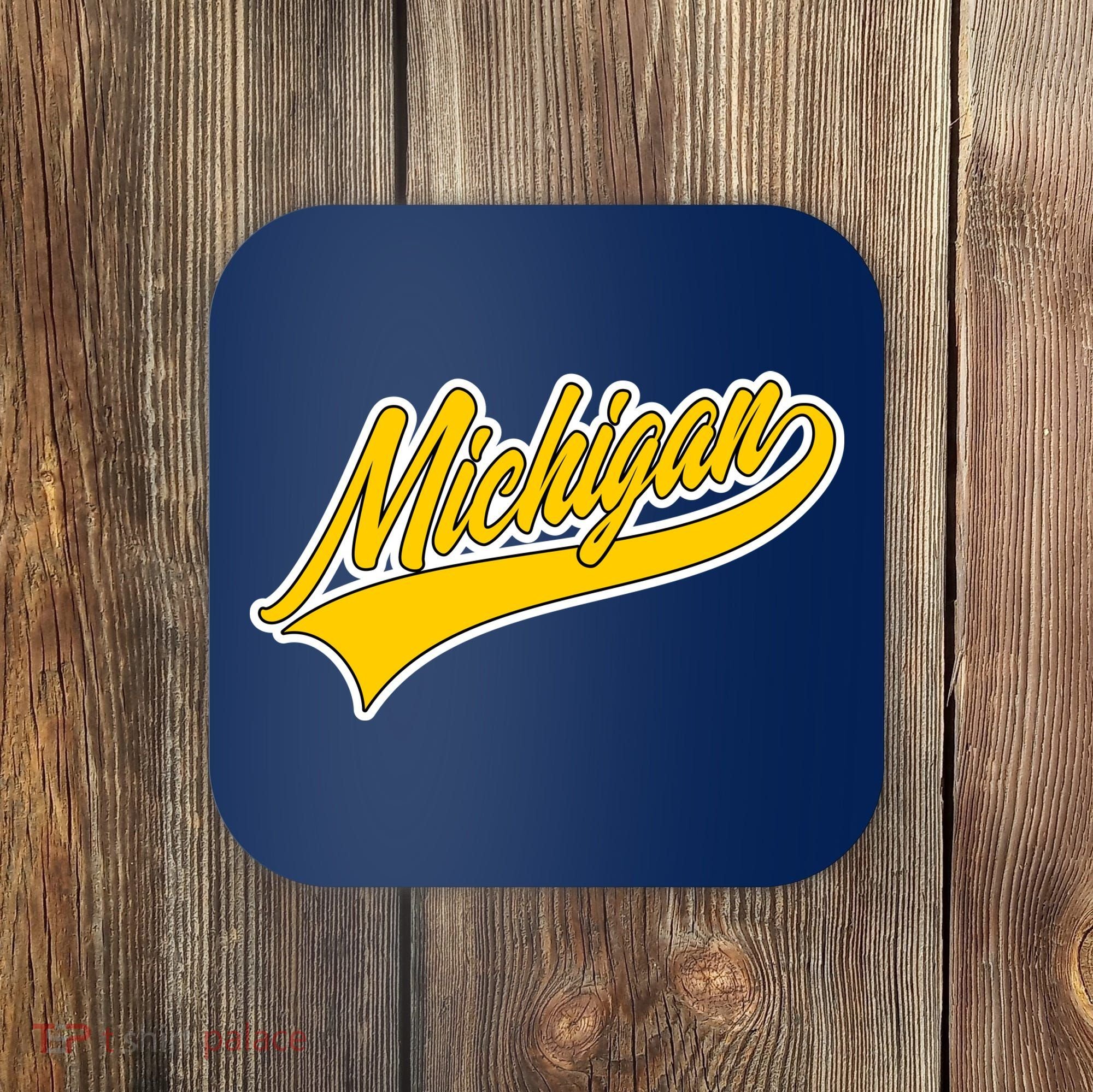 Michigan Script Logo Coaster