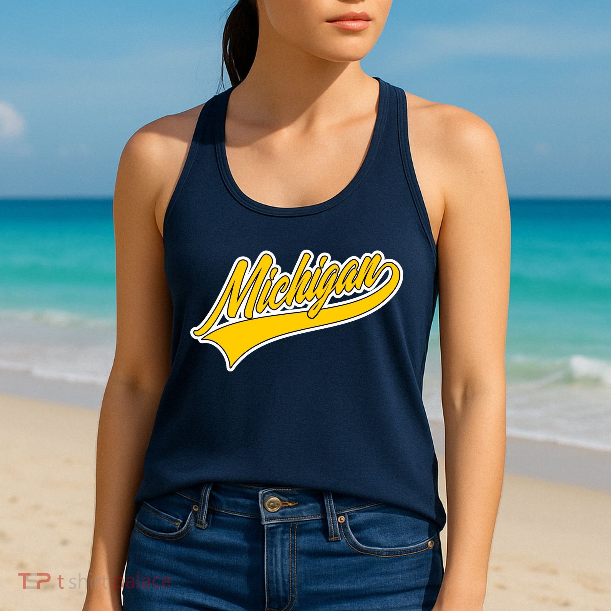 Michigan Script Logo Women's Tank Top