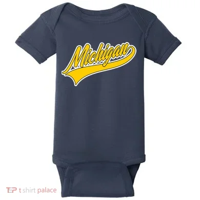 Michigan Script Logo Baby Bodysuit