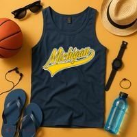 Michigan Script Logo Tank Top thumb 4