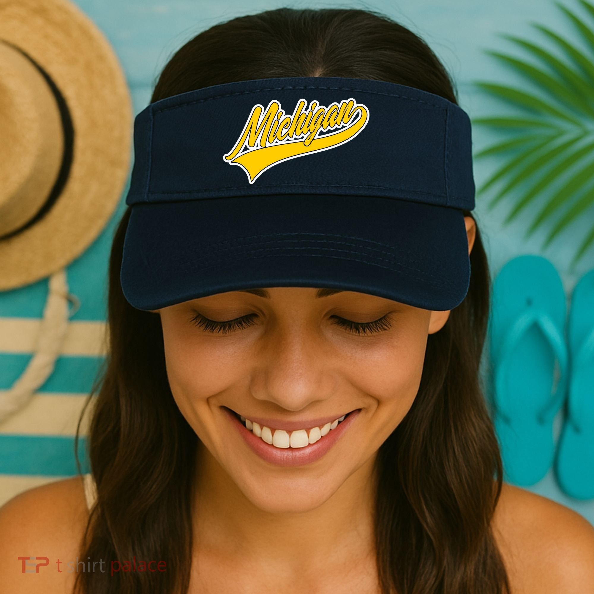 Michigan Script Logo Visor