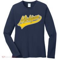 Michigan Script Logo Women's Long Sleeve Shirt thumb 0
