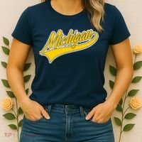 Michigan Script Logo Women's T-Shirt thumb 2