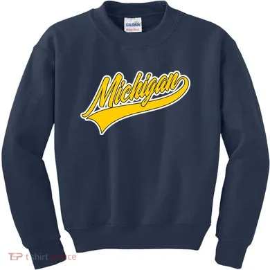 Michigan Script Logo Kids Sweatshirt