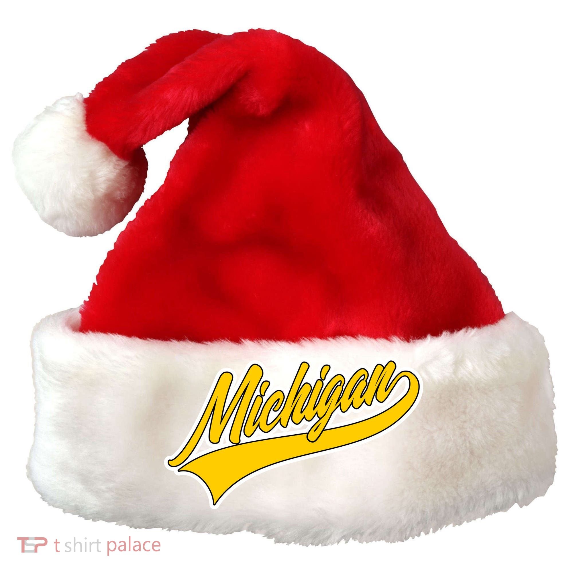 Michigan Script Logo Santa Hat