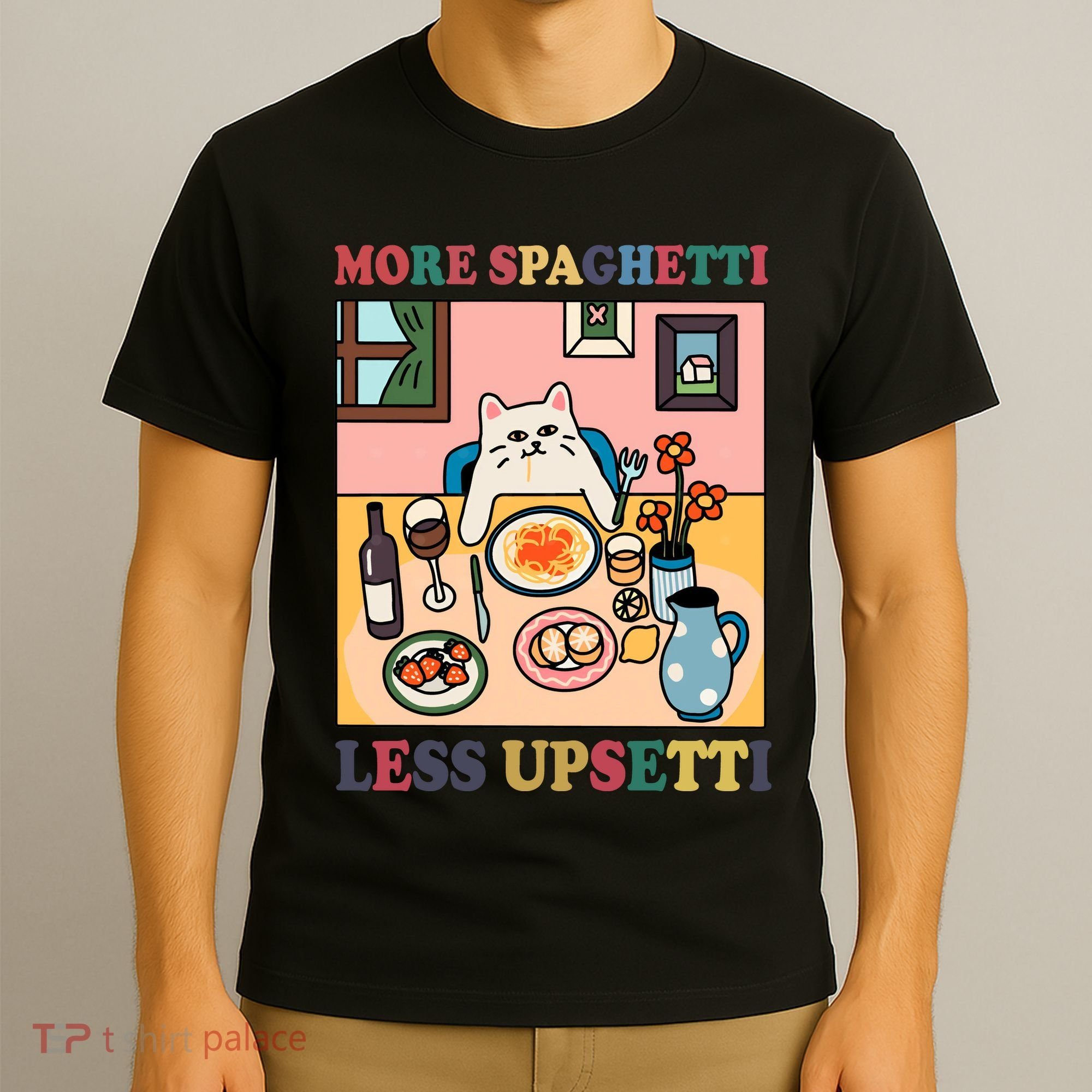 More Spaghetti Less Upsetti Cat T-Shirt