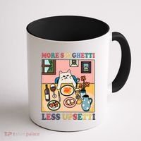 More Spaghetti Less Upsetti Cat Coffee Mug thumb 1
