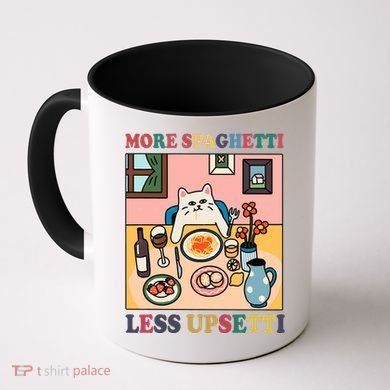 More Spaghetti Less Upsetti Cat Coffee Mug
