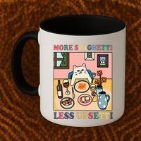 More Spaghetti Less Upsetti Cat Coffee Mug thumb 2