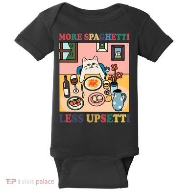 More Spaghetti Less Upsetti Cat Baby Bodysuit