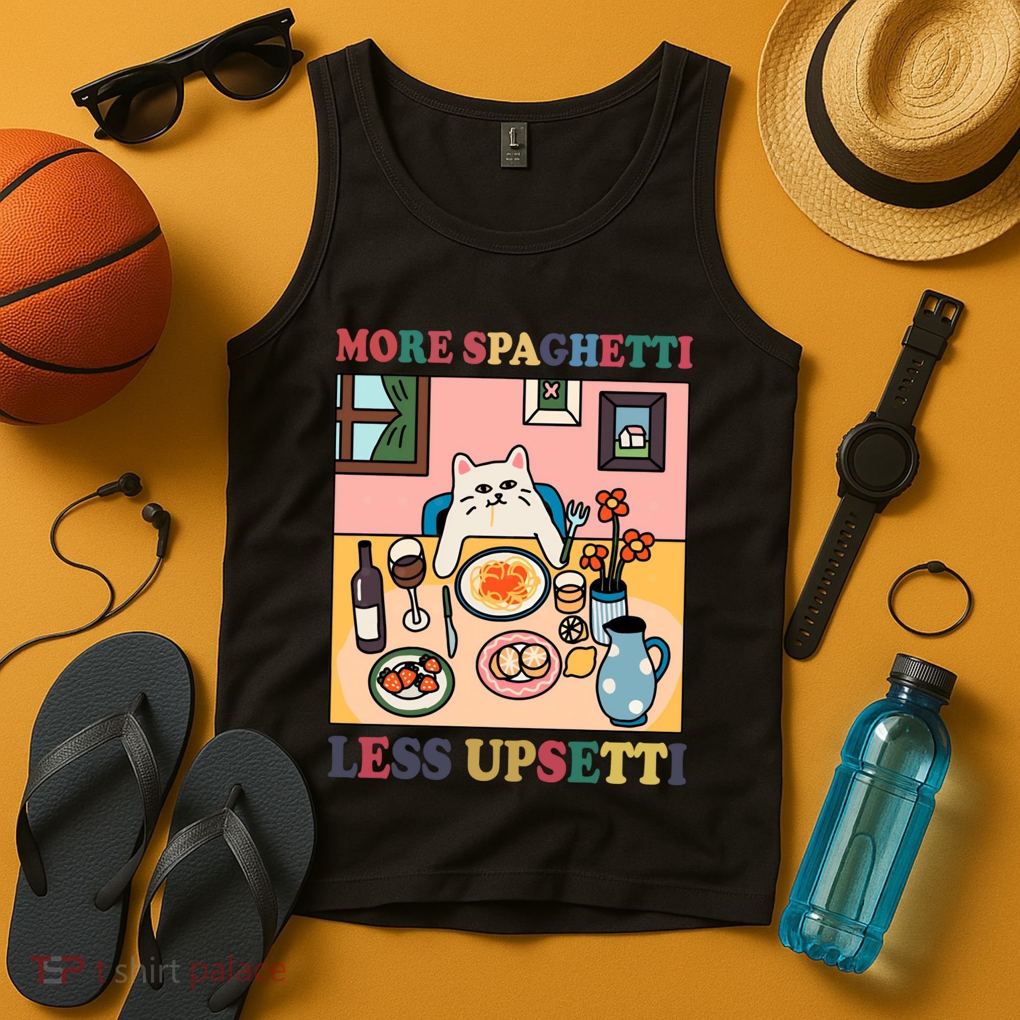 More Spaghetti Less Upsetti Cat Tank Top