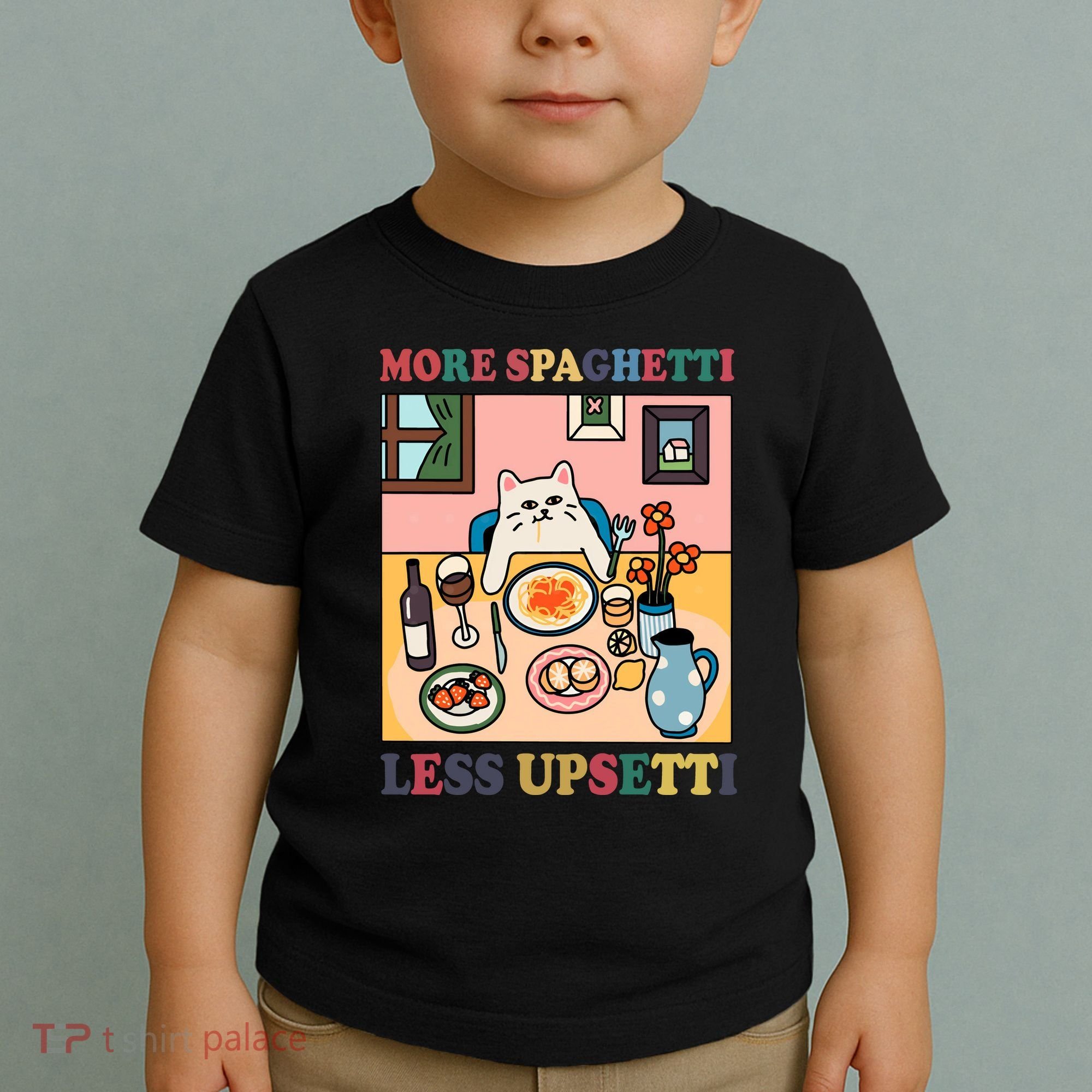 More Spaghetti Less Upsetti Cat Toddler T-Shirt
