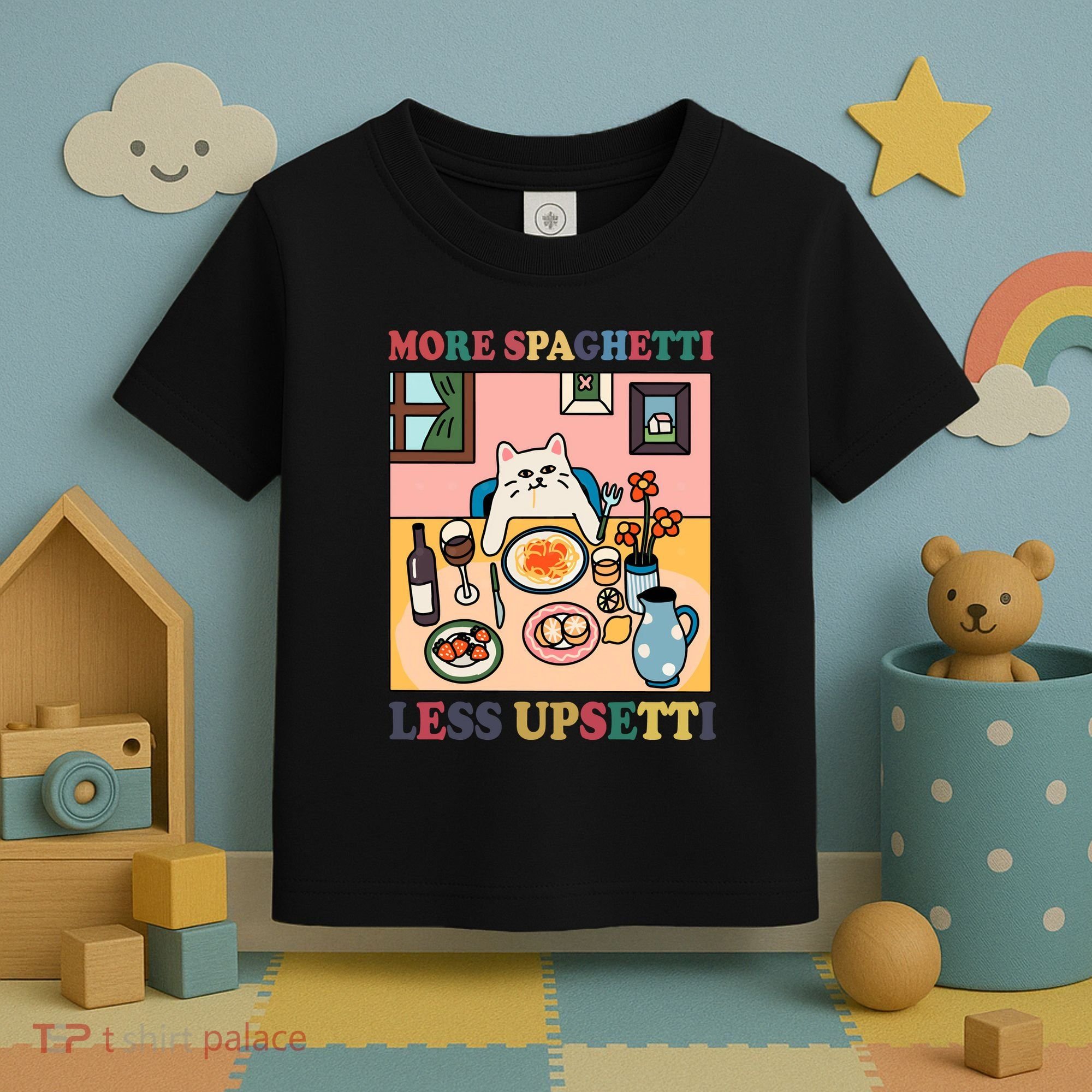 More Spaghetti Less Upsetti Cat Toddler T-Shirt